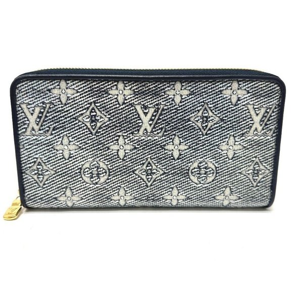 Louis Vuitton M62644 travel case long wallet Zip Around Long  Authentic LOUIS VUITTON Monogram jacquard Zippy Wallet Long Wallet fabric Navy